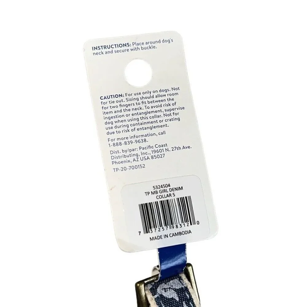 Brand new TOP-Paw Linen Blend blue floral Collar. Super cute. Size small (9.5